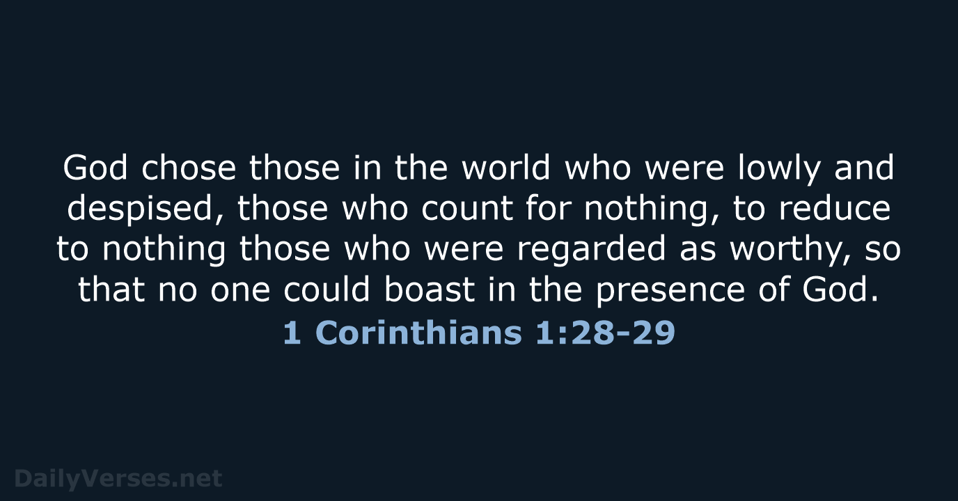 1 Corinthians 1:28-29 - NCB