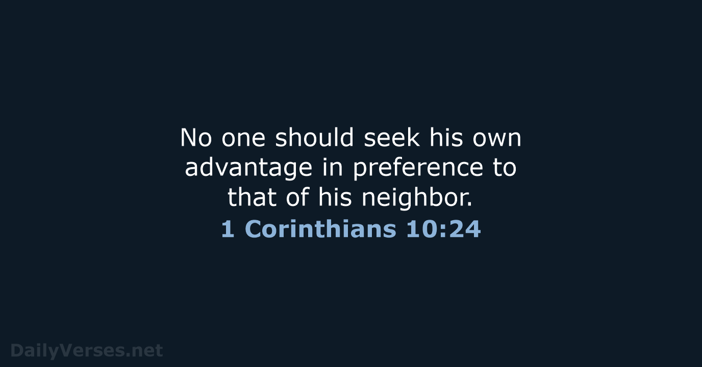 1 Corinthians 10:24 - NCB