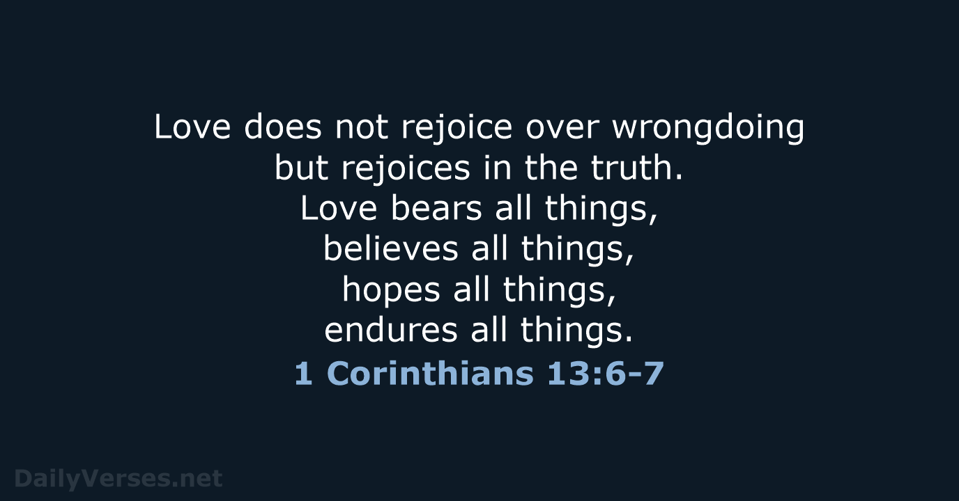 1 Corinthians 13:6-7 - NCB