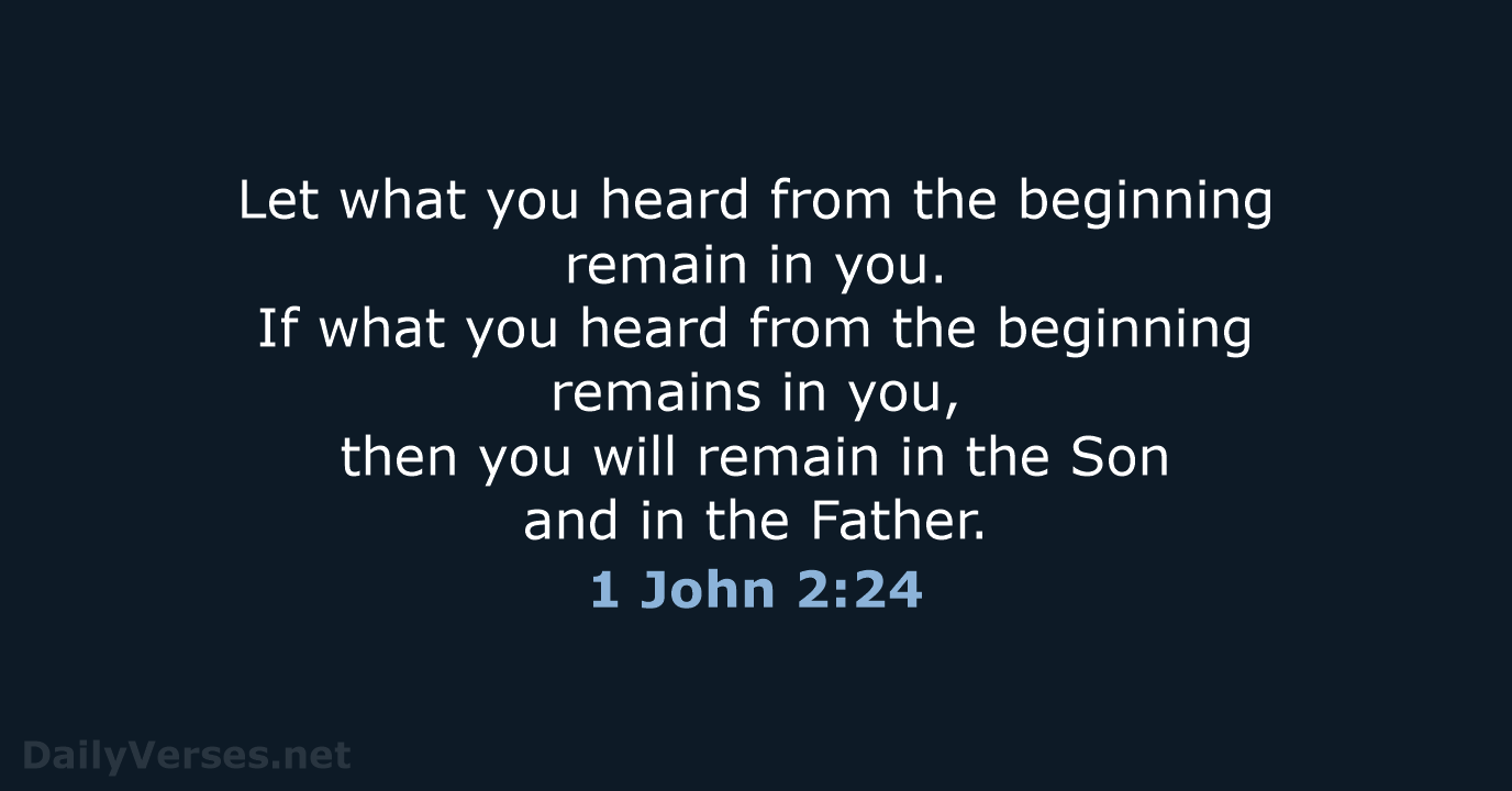 1 John 2:24 - NCB