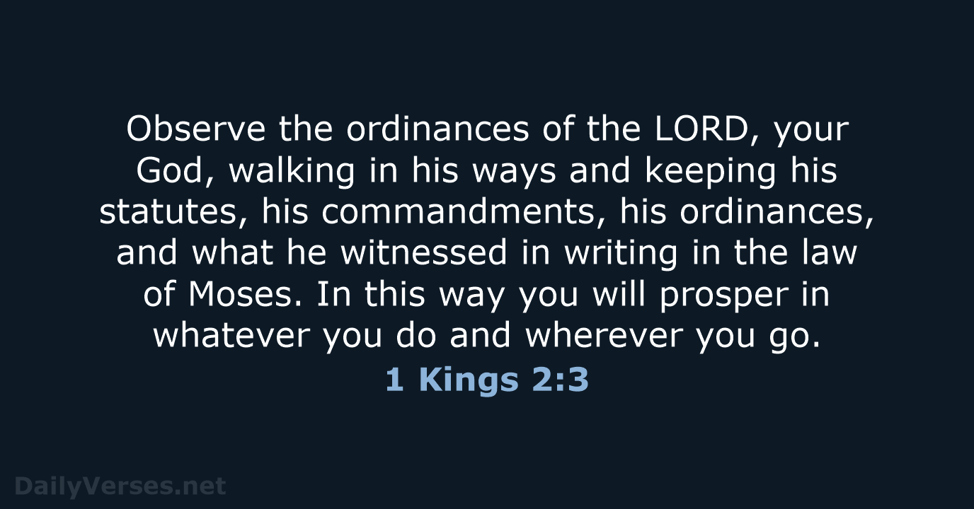 1 Kings 2:3 - NCB
