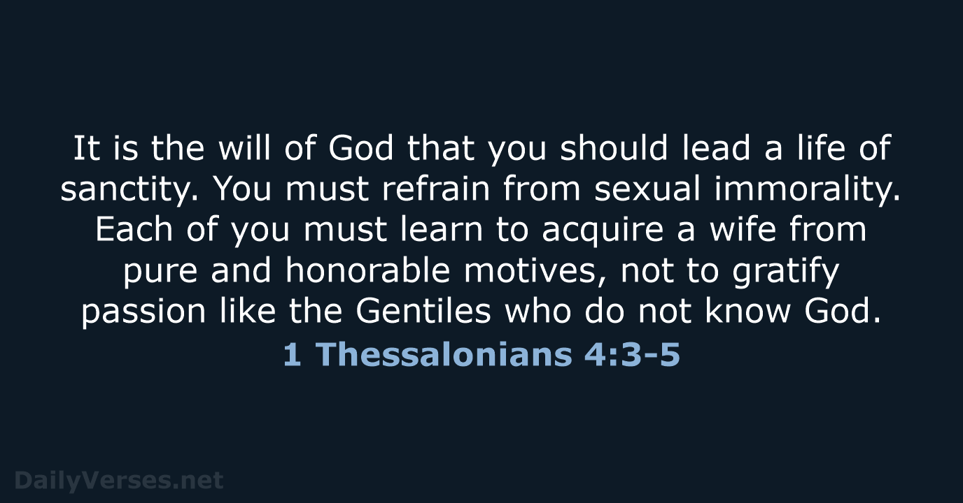 1 Thessalonians 4:3-5 - NCB