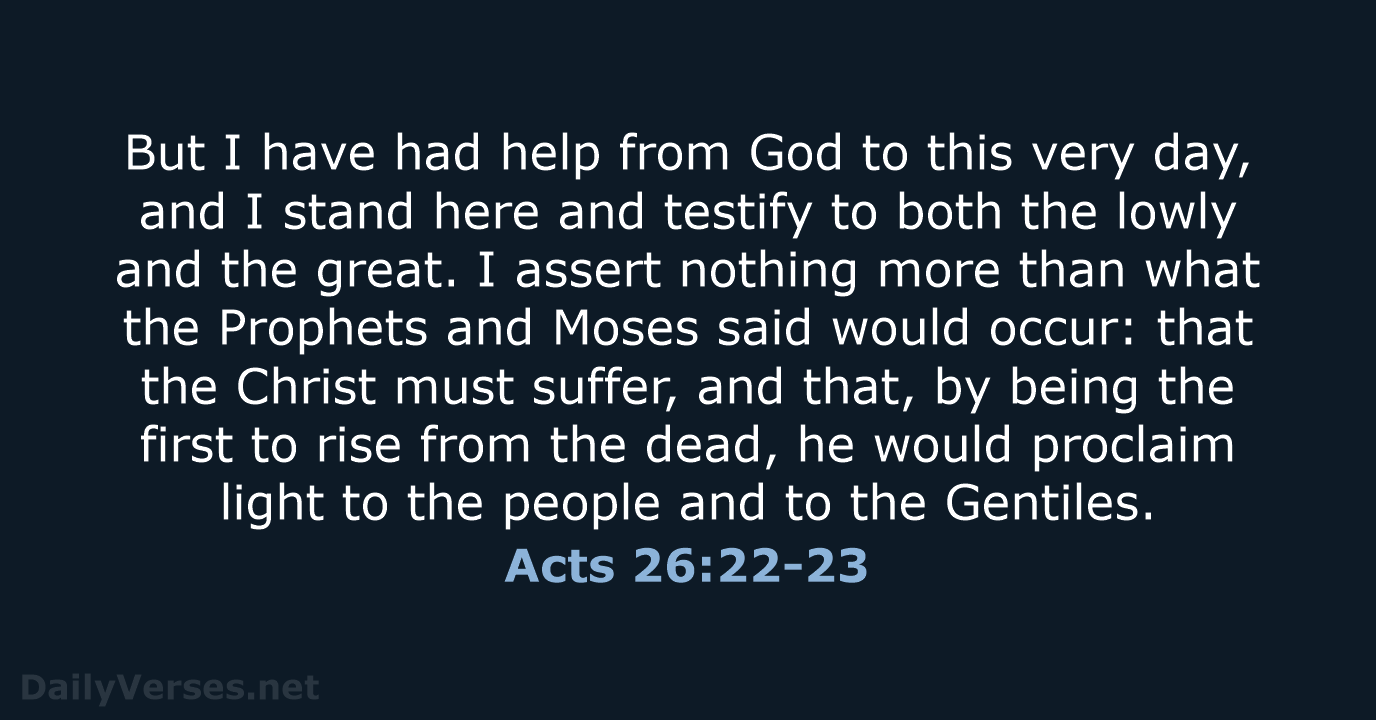 Acts 26:22-23 - NCB