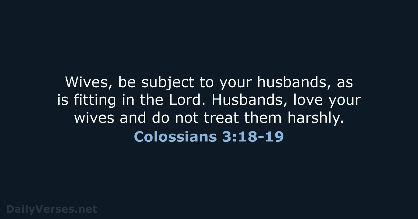 Colossians 3:18-19 - NCB