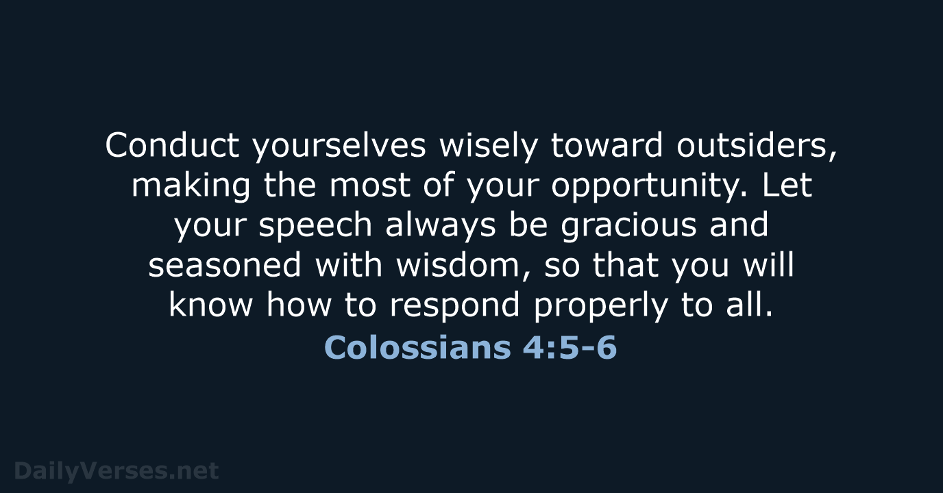 Colossians 4:5-6 - NCB