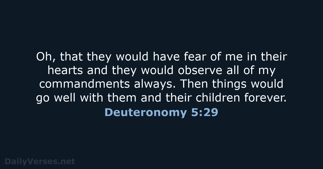 Deuteronomy 5:29 - NCB