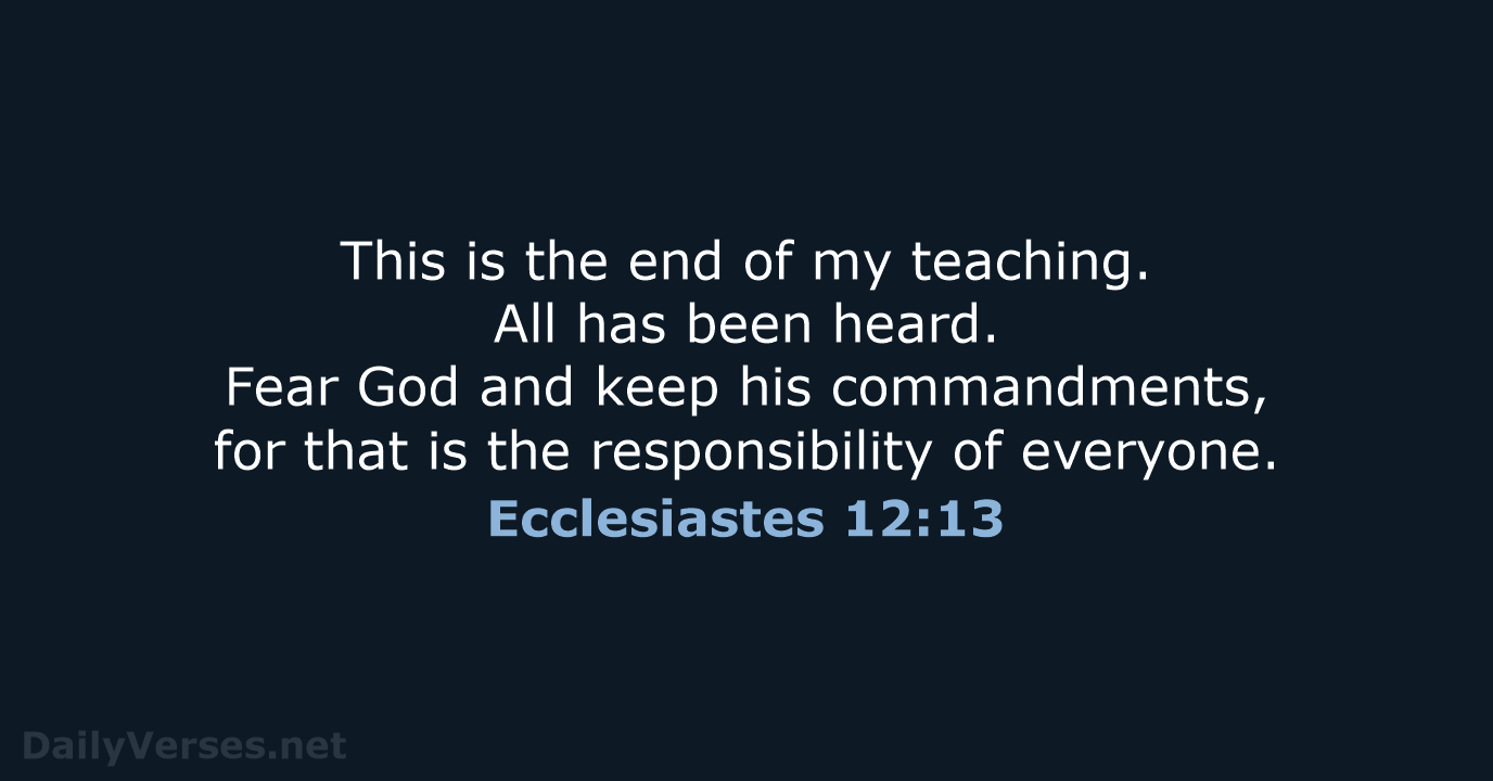Ecclesiastes 12:13 - NCB