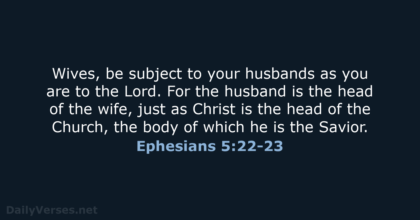 Ephesians 5:22-23 - NCB