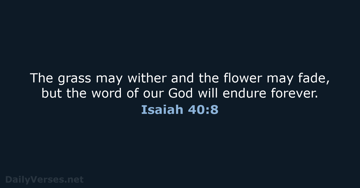 Isaiah 40:8 - Bible verse (NCB) - DailyVerses.net