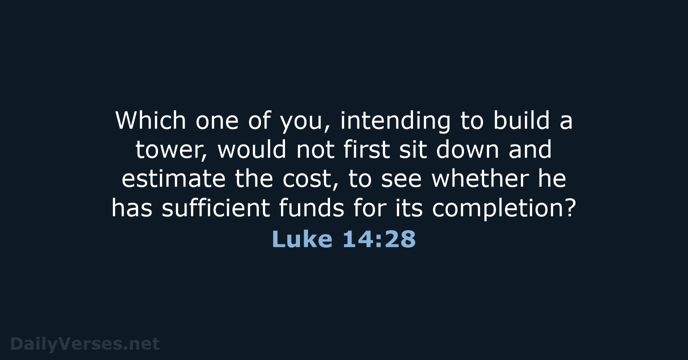 Luke 14:28 - NCB