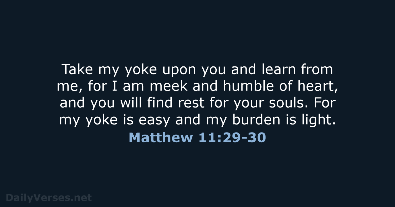 Matthew 11:29-30 - NCB
