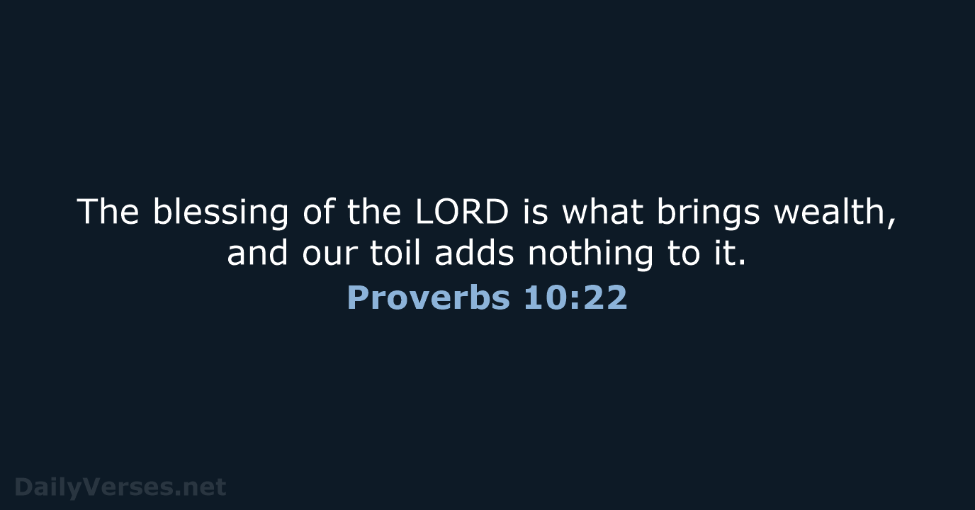 Proverbs 10:22 - NCB