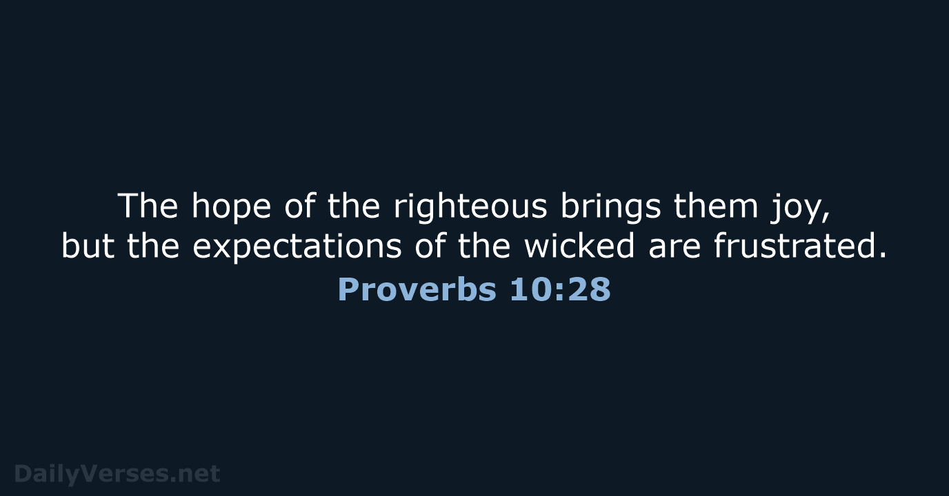 Proverbs 10:28 - NCB