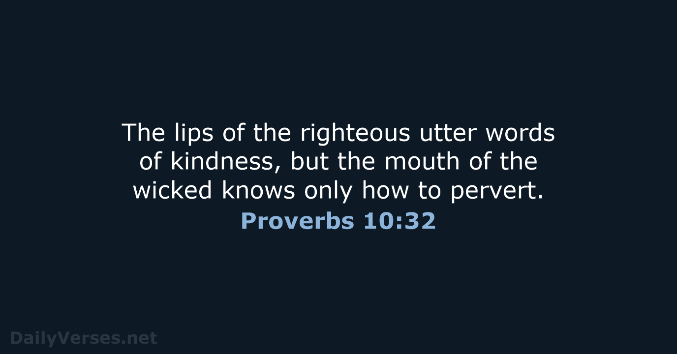 Proverbs 10:32 - NCB