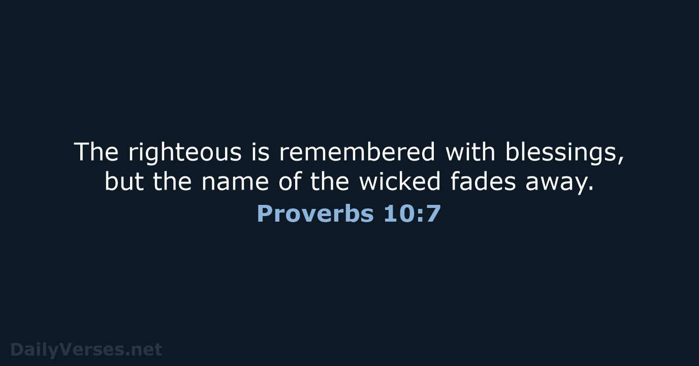 Proverbs 10:7 - NCB