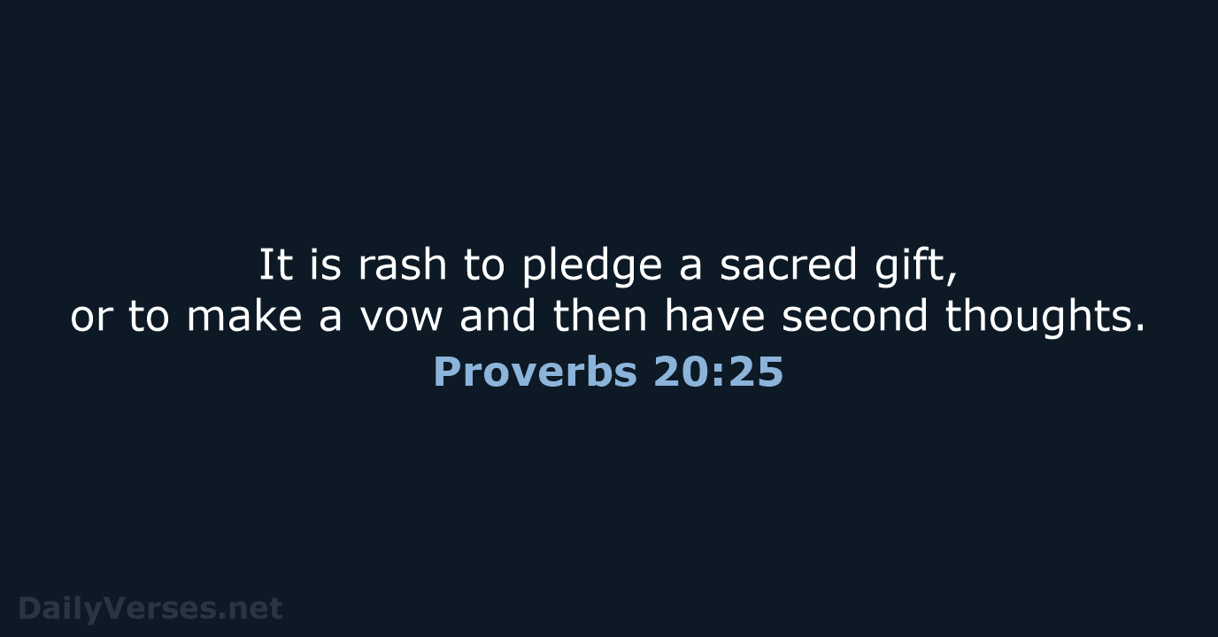 Proverbs 20:25 - NCB