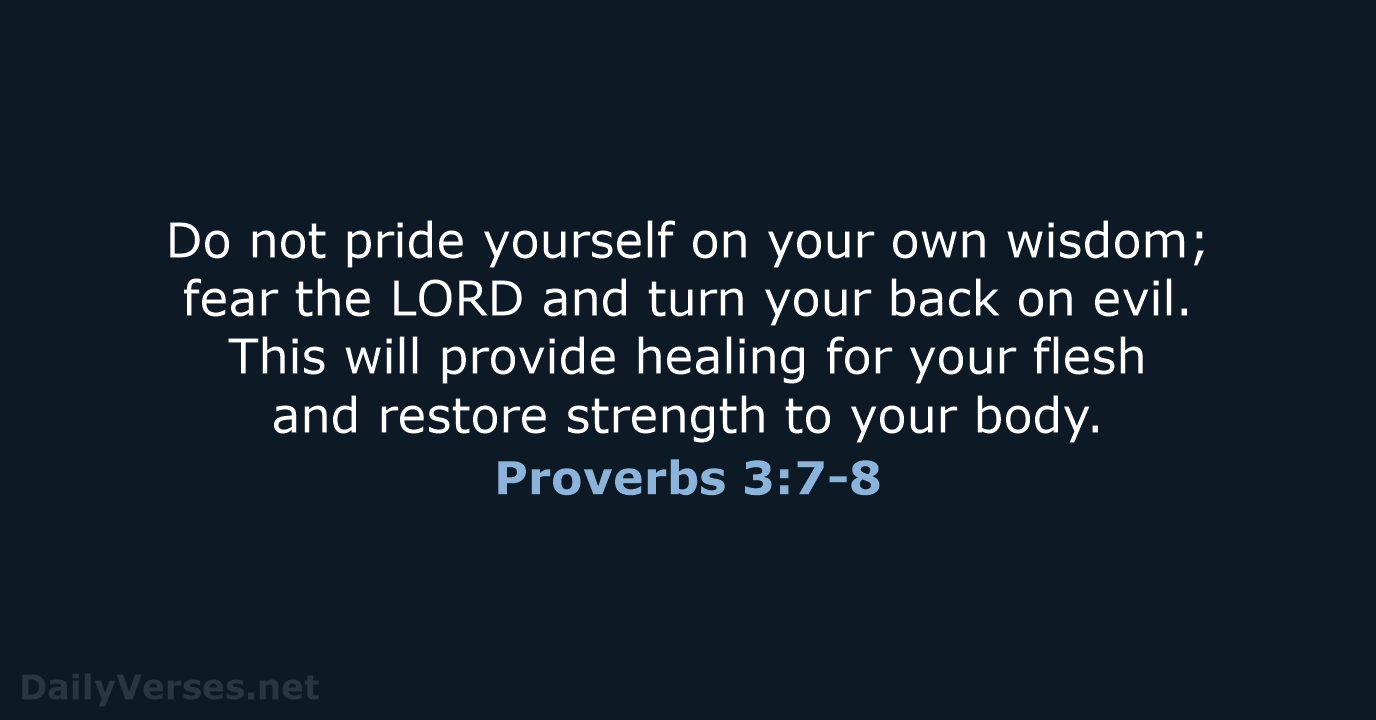Proverbs 3:7-8 - NCB