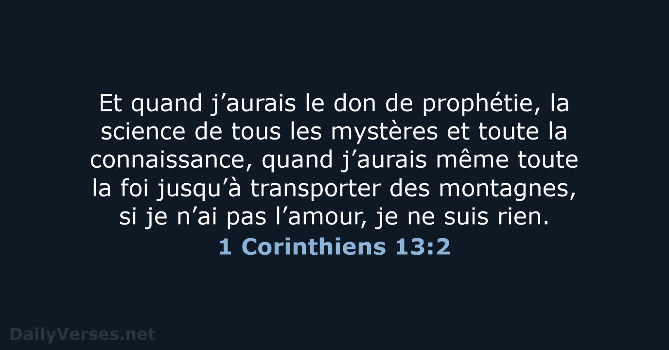 1 Corinthiens 13:2 - NEG79