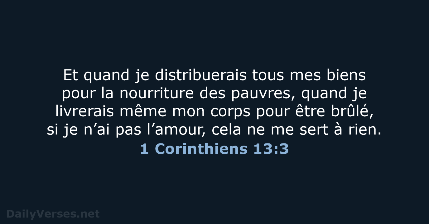 1 Corinthiens 13:3 - NEG79