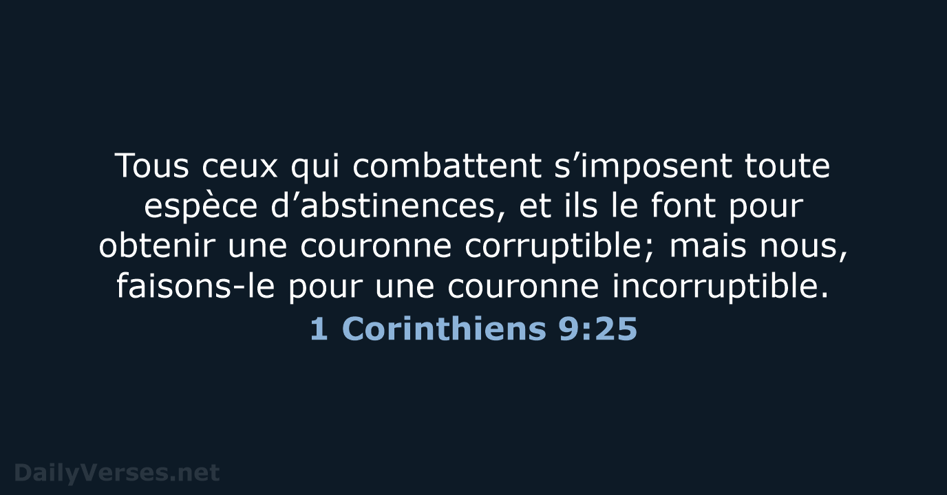 1 Corinthiens 9:25 - NEG79