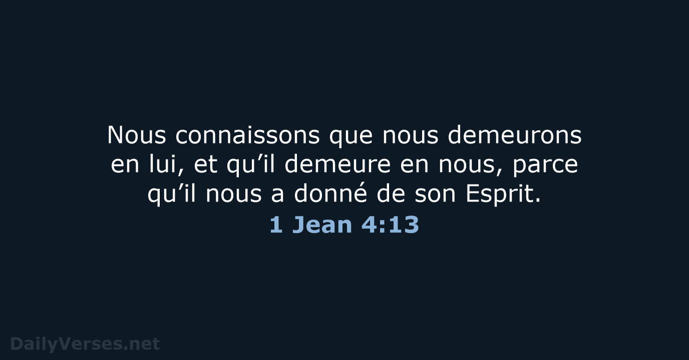 1 Jean 4:13 - NEG79