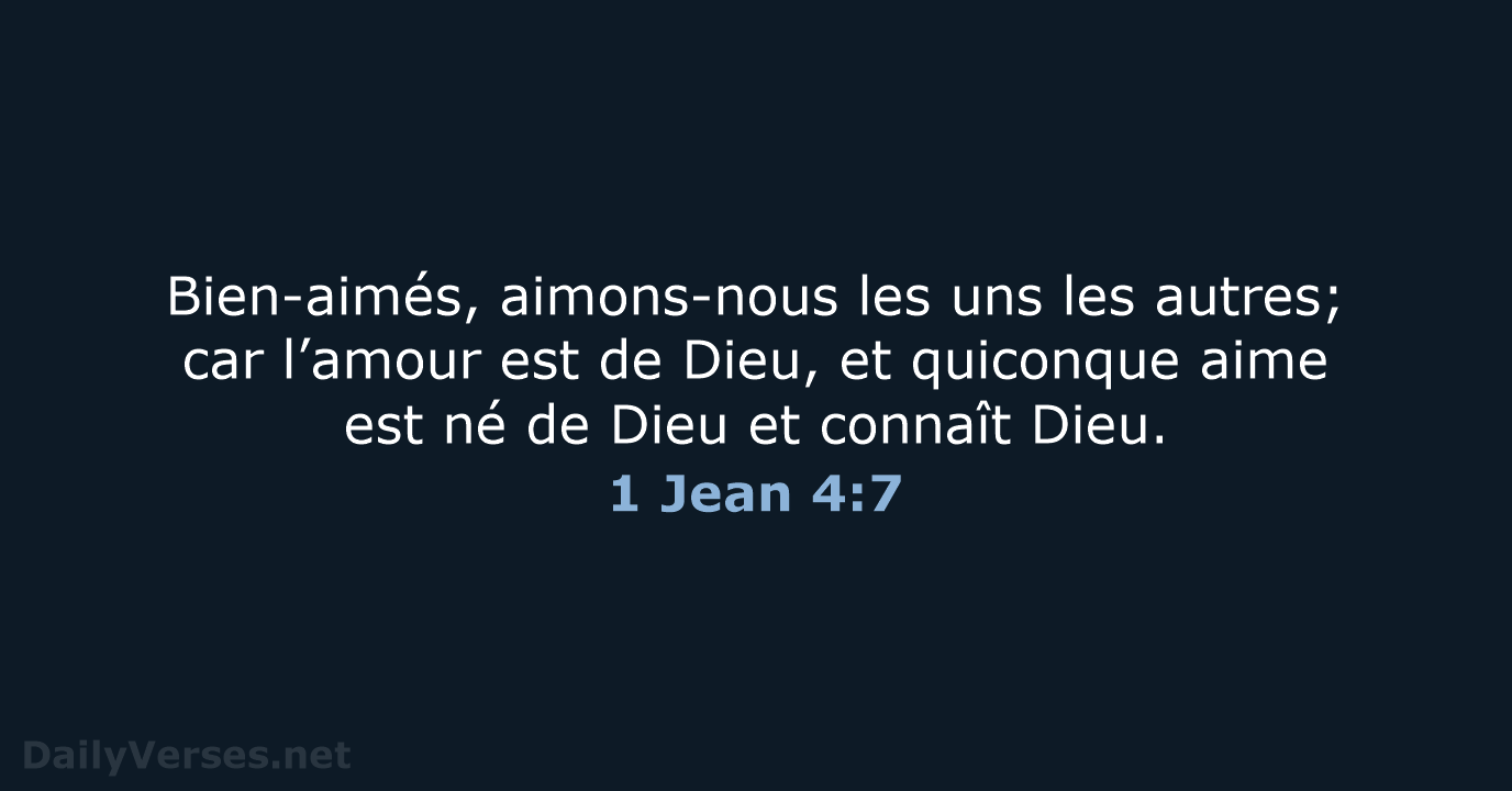 1 Jean 4:7 - NEG79