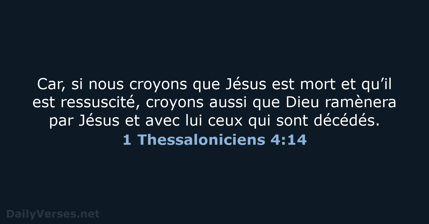 1 Thessaloniciens 4:14 - NEG79