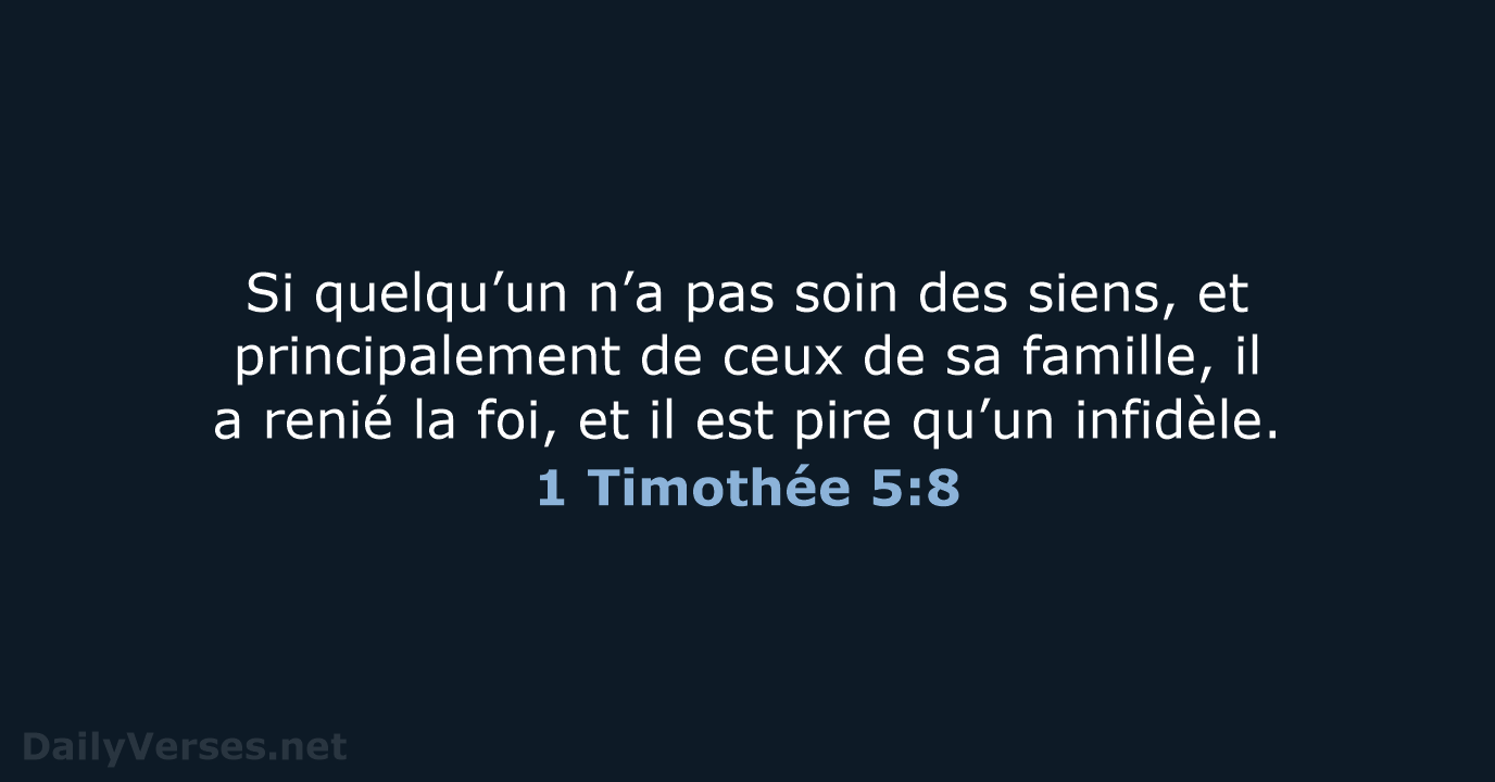 1 Timothée 5:8 - NEG79