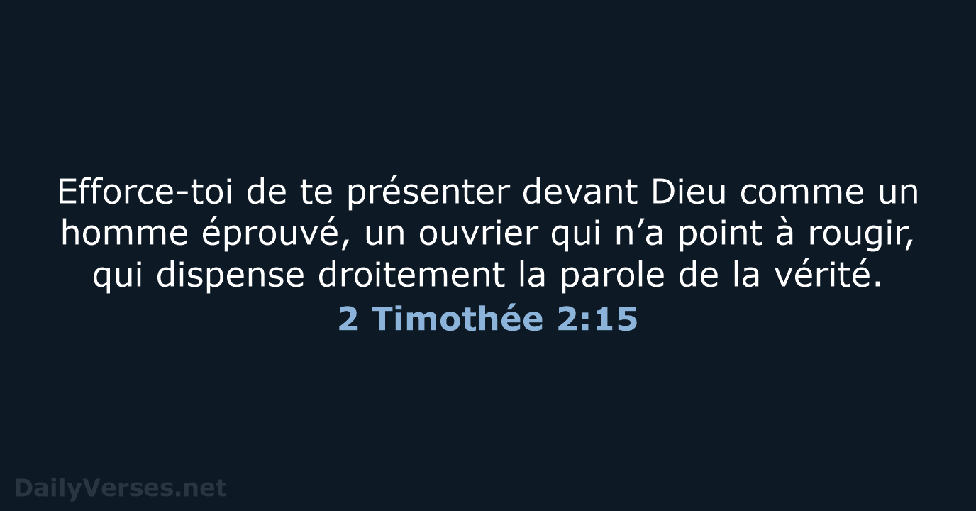 2 Timothée 2:15 - NEG79