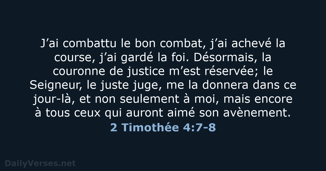 2 Timothée 4:7-8 - NEG79