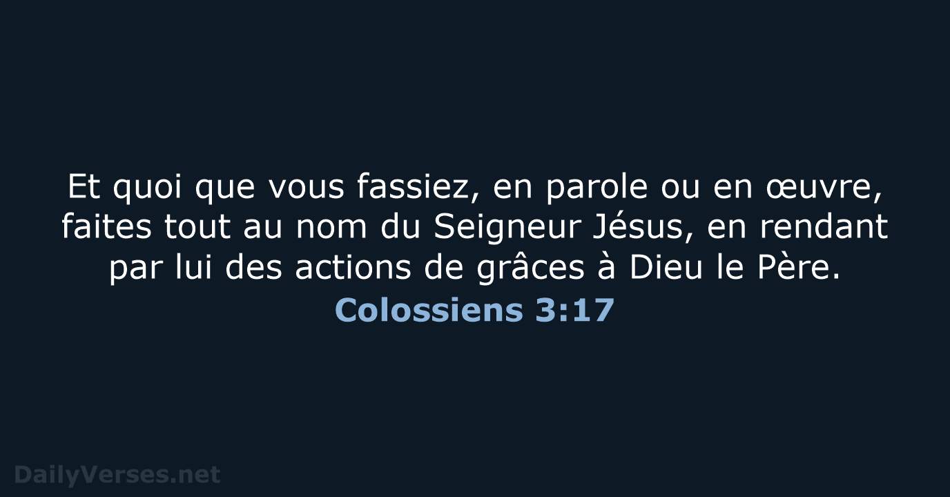 Colossiens 3:17 - NEG79