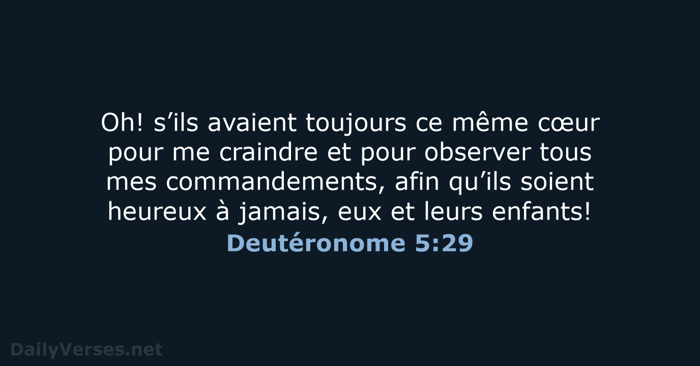 Deutéronome 5:29 - NEG79