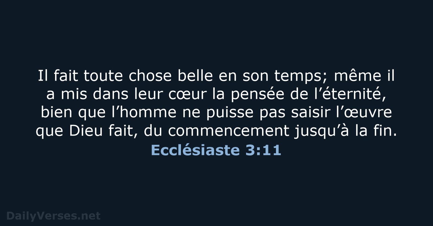 Ecclésiaste 3:11 - NEG79