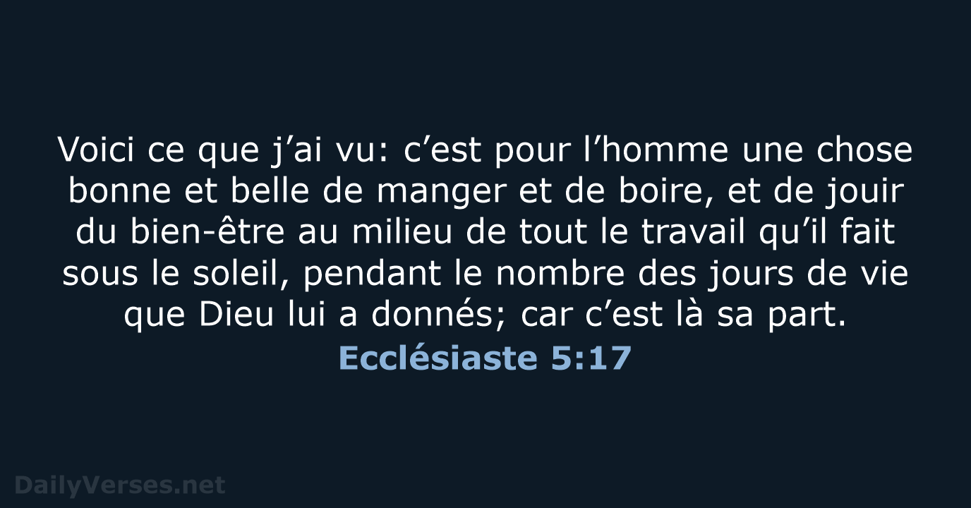 Ecclésiaste 5:17 - NEG79