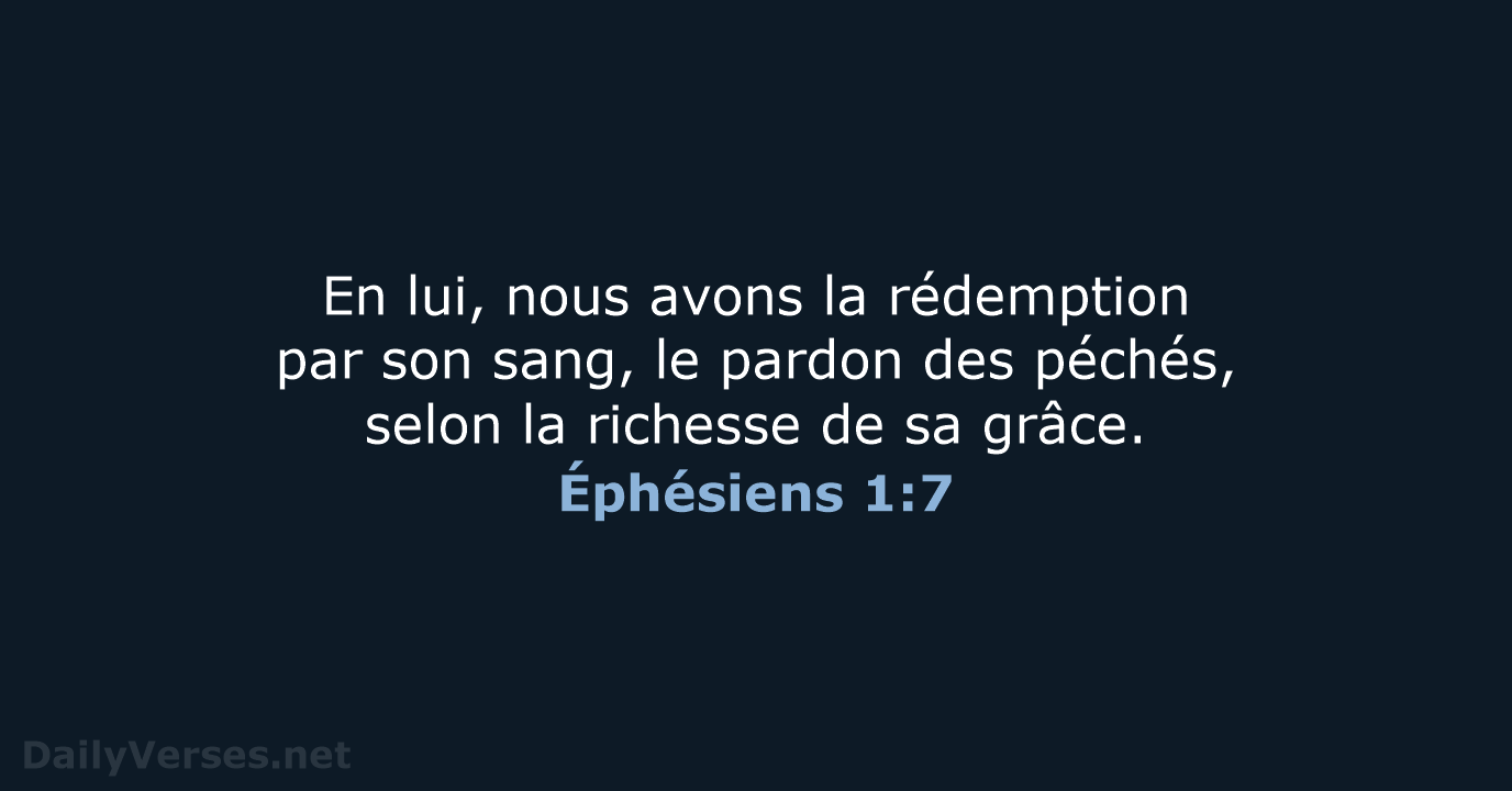 Éphésiens 1:7 - NEG79