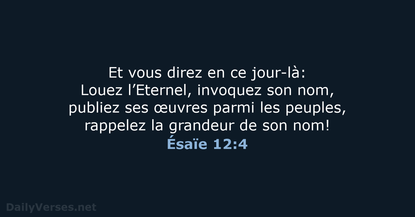 Ésaïe 12:4 - NEG79