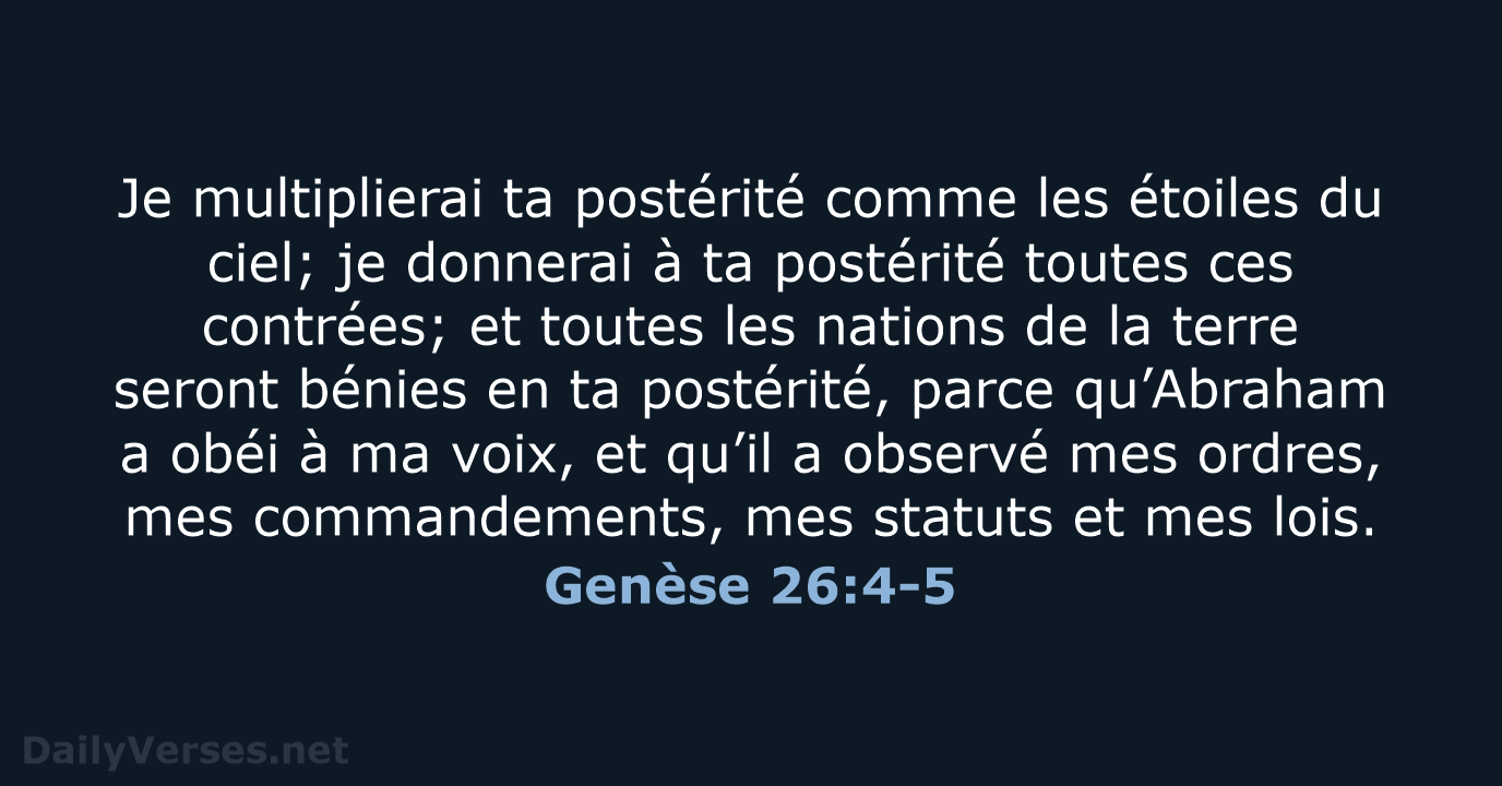 Genèse 26:4-5 - NEG79