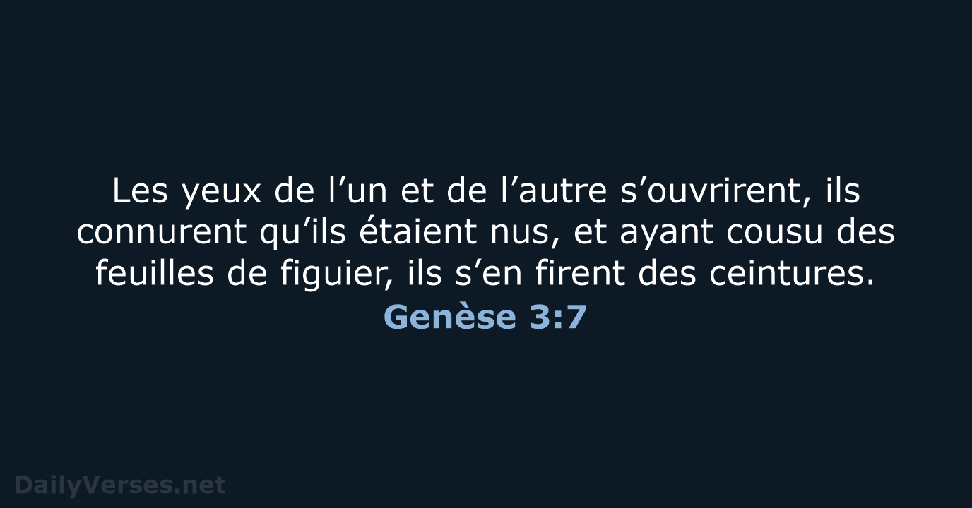 Genèse 3:7 - NEG79