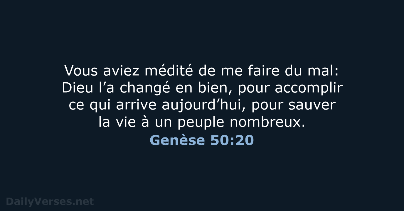 Genèse 50:20 - NEG79