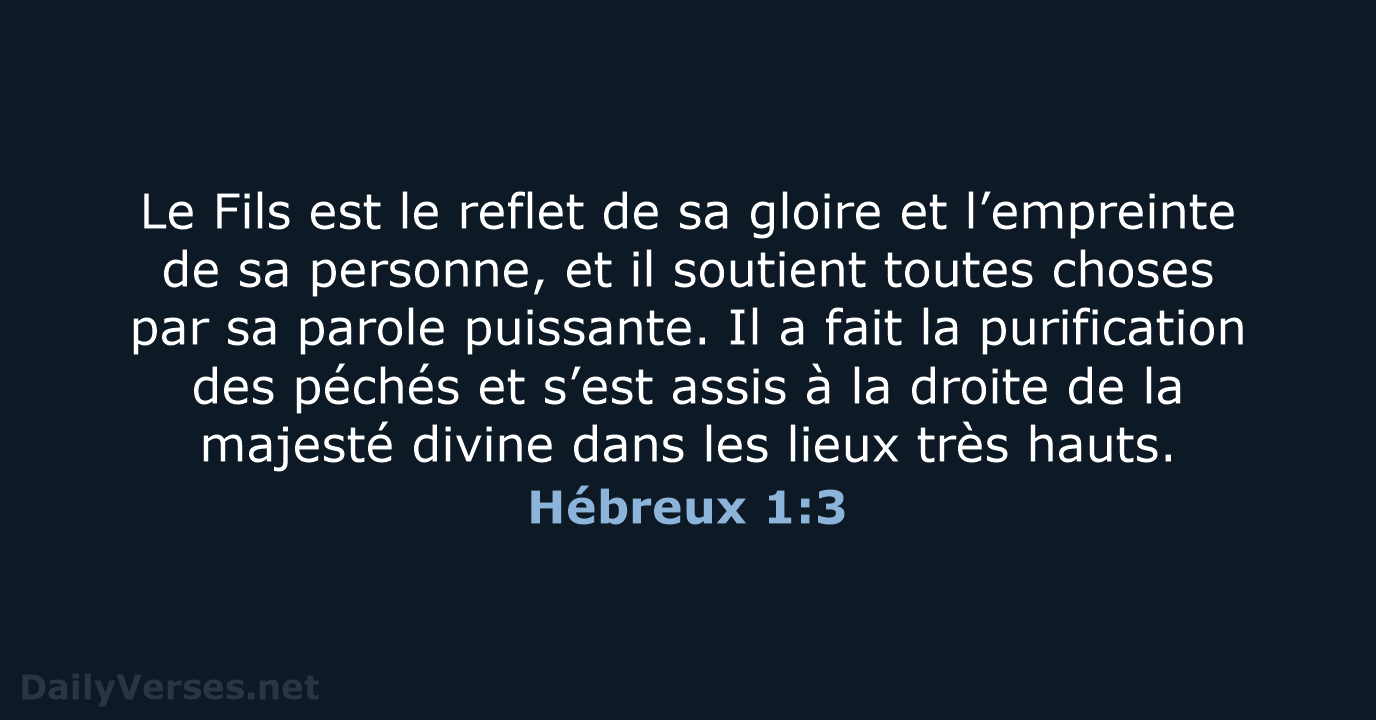Hébreux 1:3 - NEG79