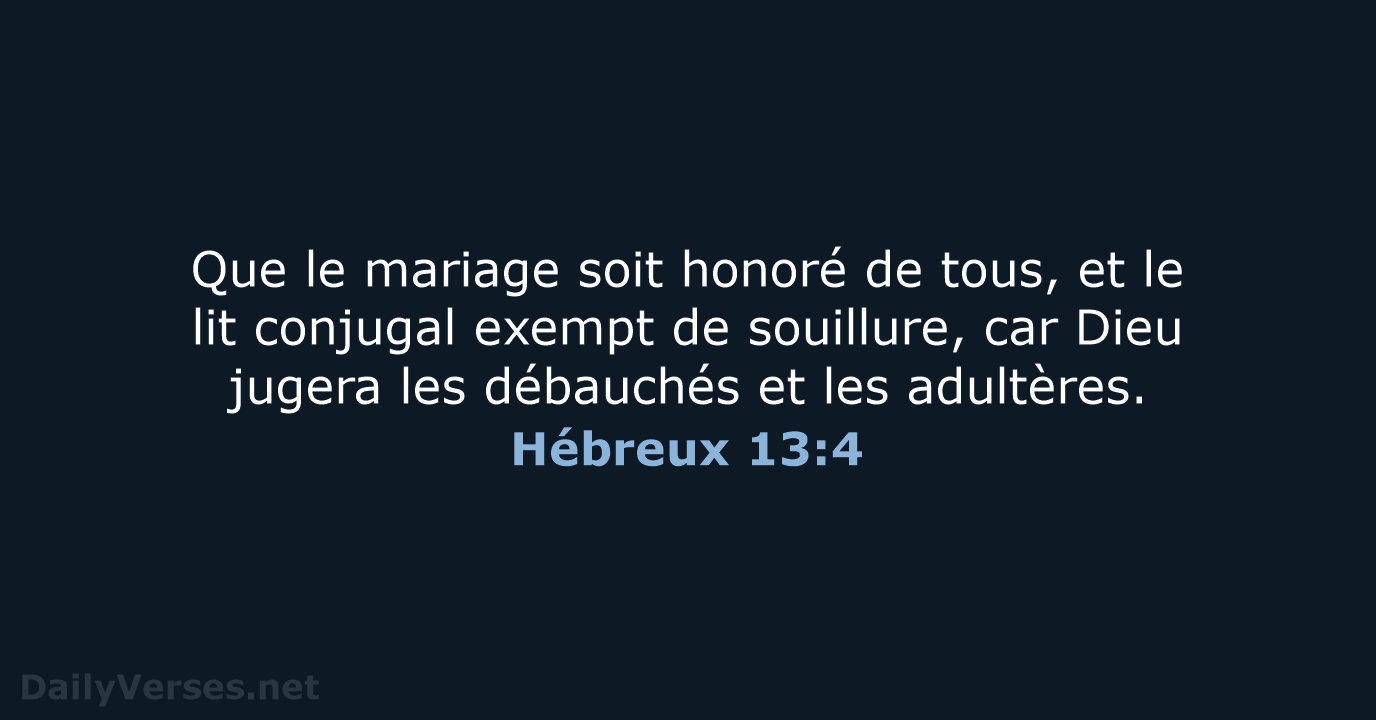 Hébreux 13:4 - NEG79