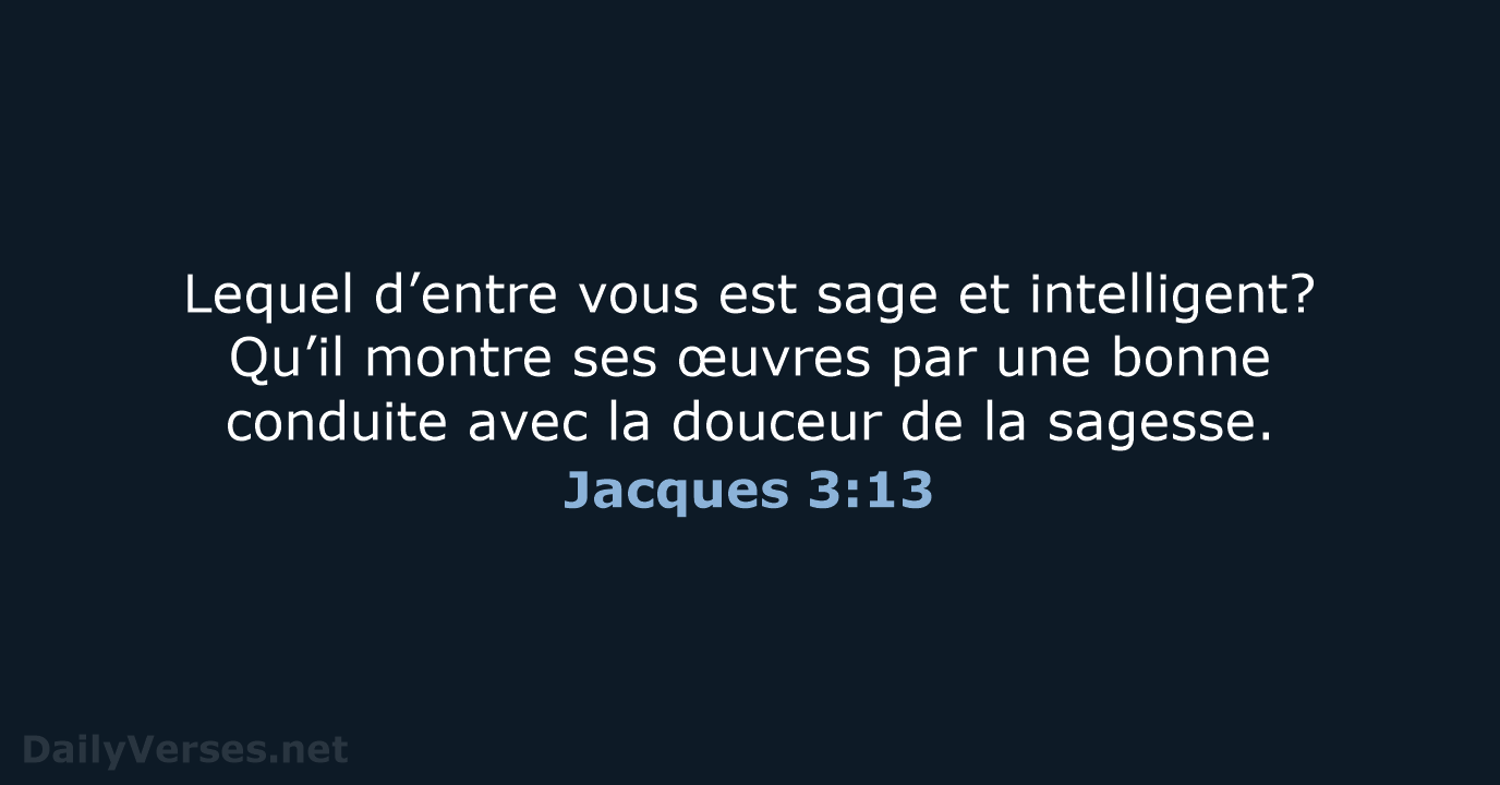 Jacques 3:13 - NEG79