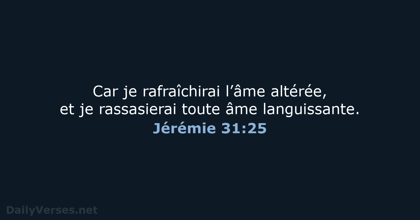 Jérémie 31:25 - NEG79