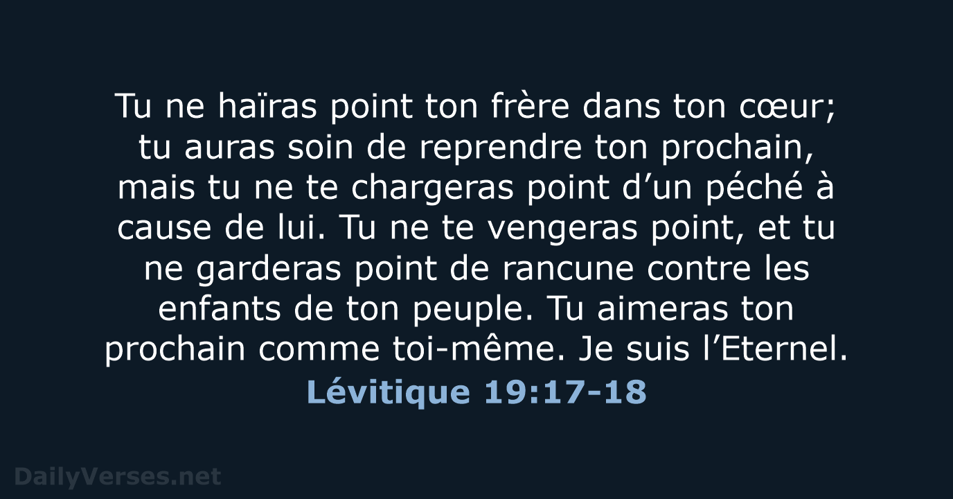Lévitique 19:17-18 - NEG79