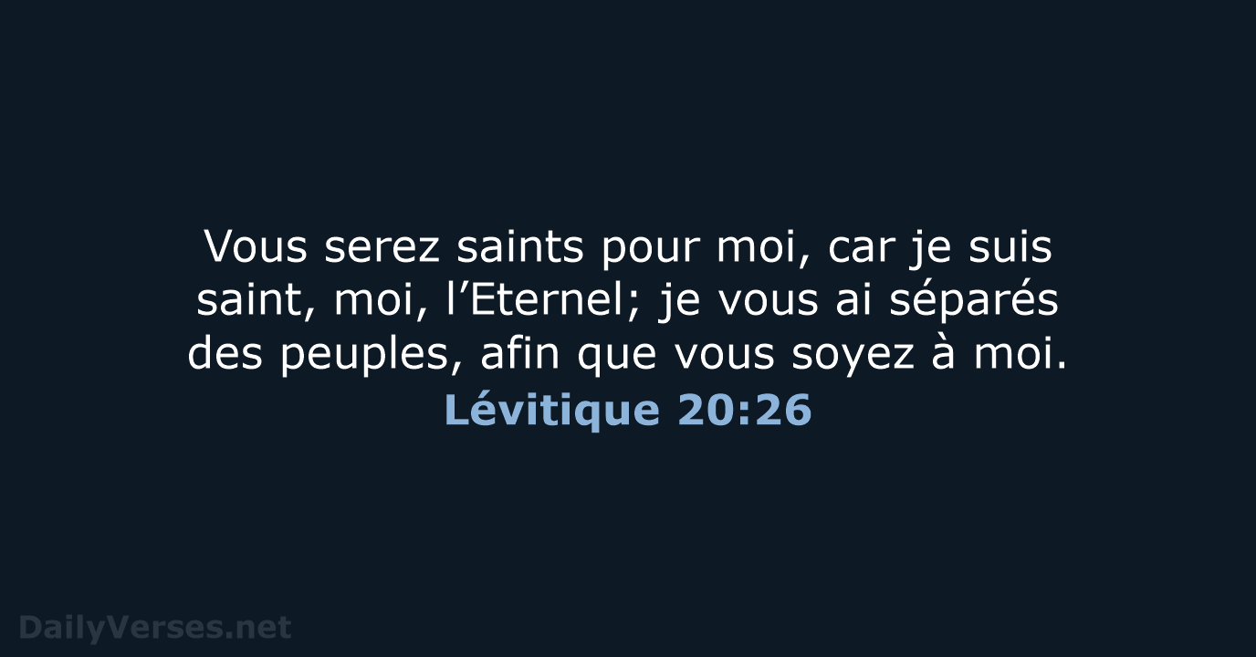 Lévitique 20:26 - NEG79