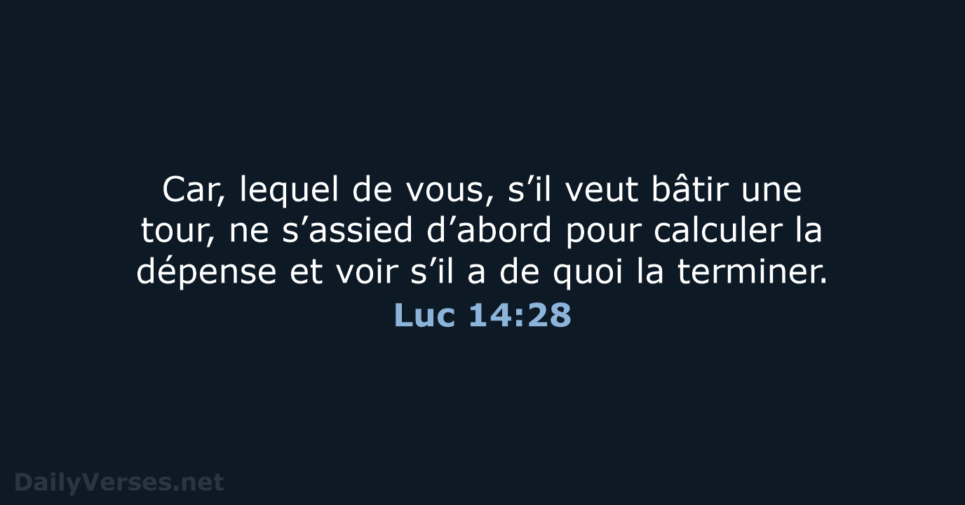 Luc 14:28 - NEG79