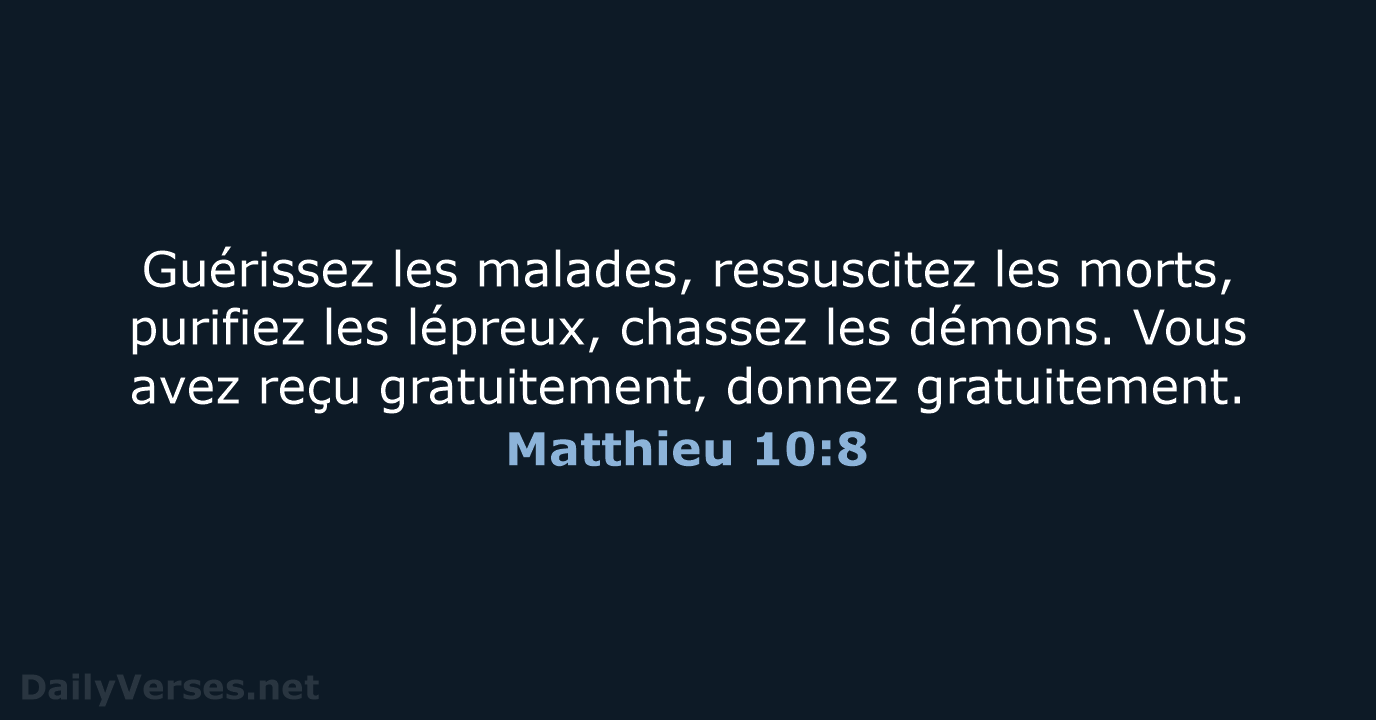 Matthieu 10:8 - NEG79