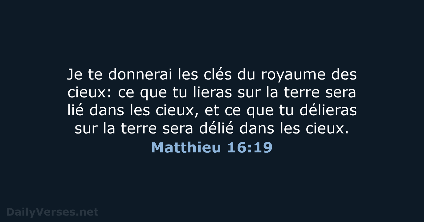 Matthieu 16:19 - NEG79