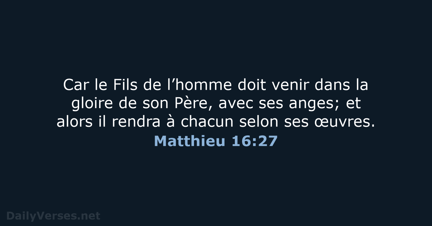 Matthieu 16:27 - NEG79