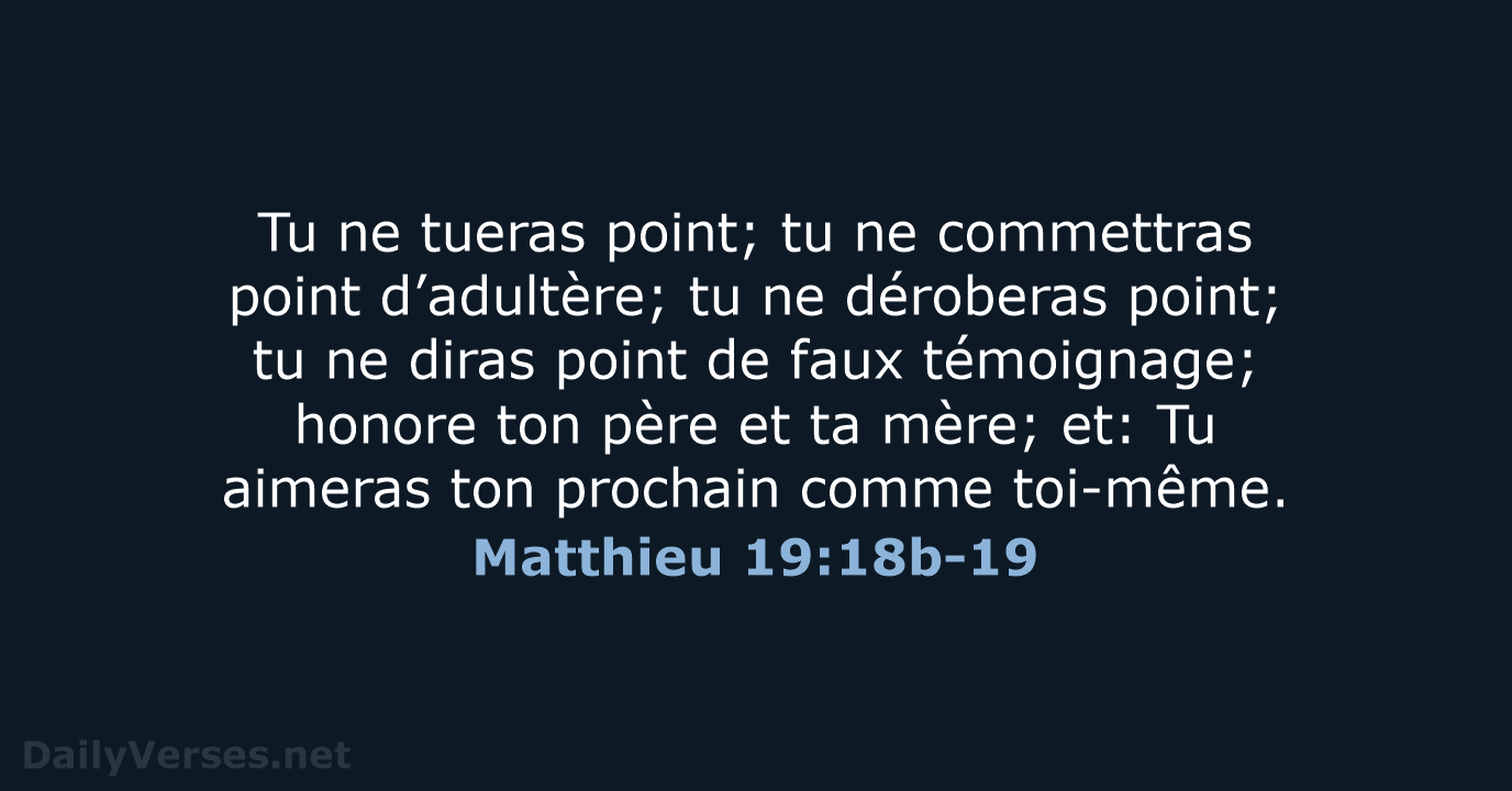 Matthieu 19:18b-19 - NEG79